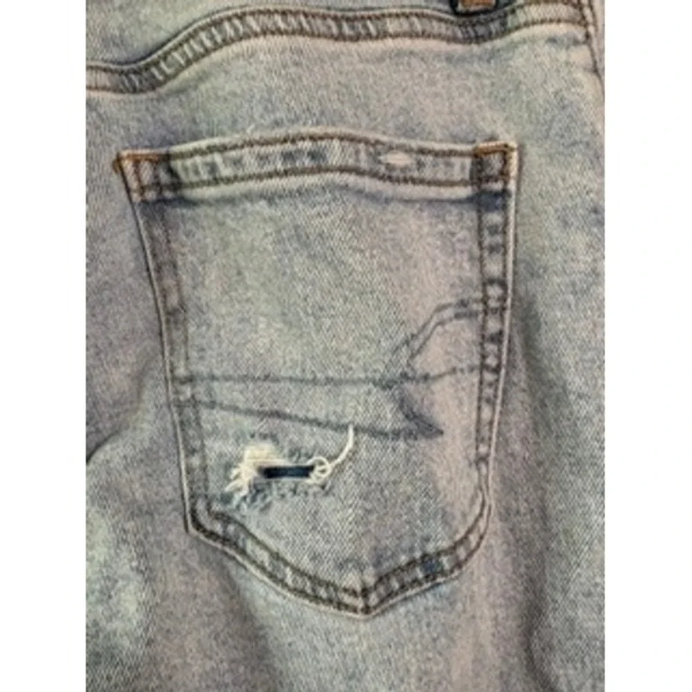 American Eagle Strigid Jeans Women's Size 0 Short Blue Distressed High Rise